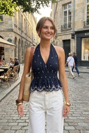 Women’s Star Print Halter Top